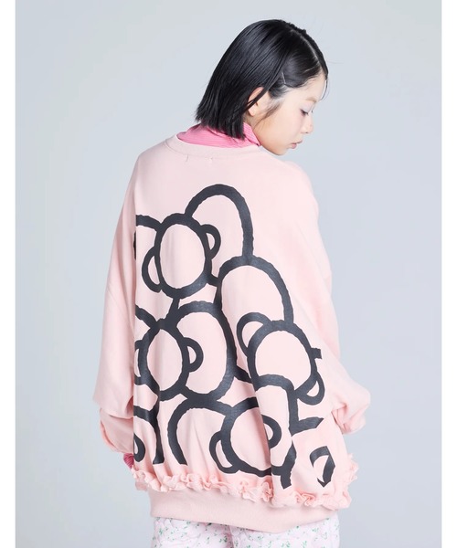 NO WAY（ノーウェイ）の「【Little sunny bite】hello kitty x little sunny bite sweat top（スウェット・レディース・ブラック/ホワイト/ピンク・MEDIUM）」の9枚目の写真