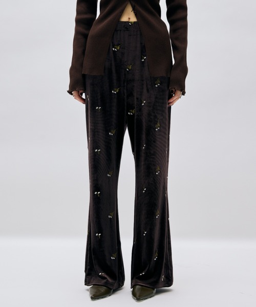 AIC.（エーアイシー）の「刺繍ベロアイージーパンツ（その他パンツ・レディース・ブラウン/ブラック・FREE）」の4枚目の写真