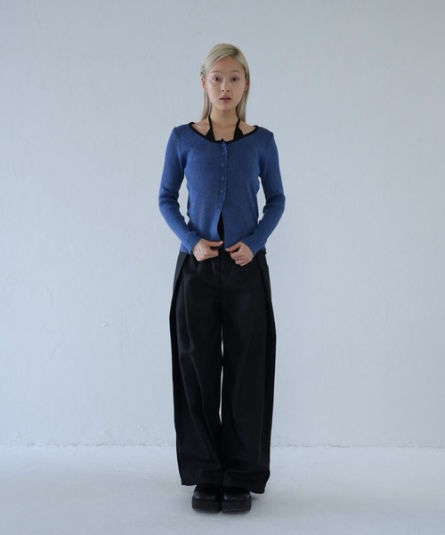 Uenui（ウニュイ）の「layered rib knit top（ニット/セーター・レディース・ブルー/グレー/ブラック・FREE）」の17枚目の写真
