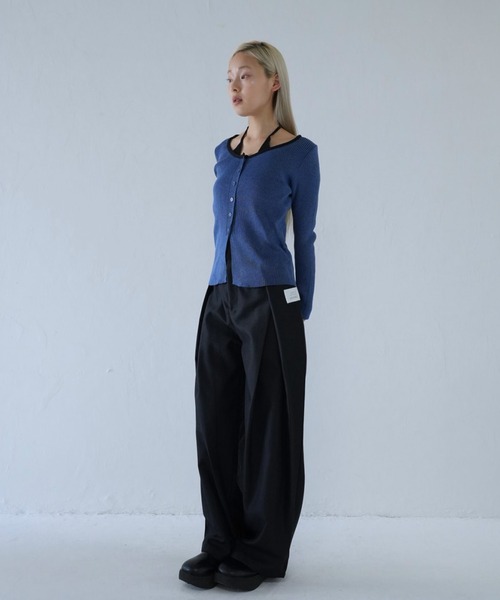 Uenui（ウニュイ）の「layered rib knit top（ニット/セーター・レディース・ブルー/グレー/ブラック・FREE）」の18枚目の写真