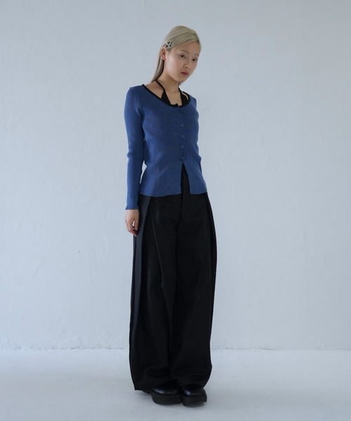 Uenui（ウニュイ）の「layered rib knit top（ニット/セーター・レディース・ブルー/グレー/ブラック・FREE）」の20枚目の写真