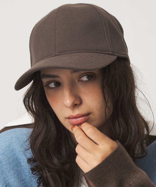 green label relaxing（グリーンレーベルリラクシング）の「起毛ピーチ バイザー キャップ / 帽子 UVカット（キャップ・レディース・ライトグレー/ブラック/ネイビー/モカ・FREE）」の5枚目の写真