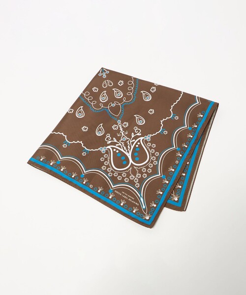 green label relaxing(グリーンレーベルリラクシング)の「GLR スクエア ラージ スカーフ(バンダナ/スカーフ・メンズ・ネイビー/ダークブラウン/コバルトブルー/その他2/ブラック/その他1・FREE)」の3枚目の写真