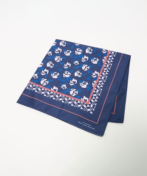 green label relaxing(グリーンレーベルリラクシング)の「GLR スクエア ラージ スカーフ(バンダナ/スカーフ・メンズ・ネイビー/ダークブラウン/コバルトブルー/その他2/ブラック/その他1・FREE)」の1枚目の写真