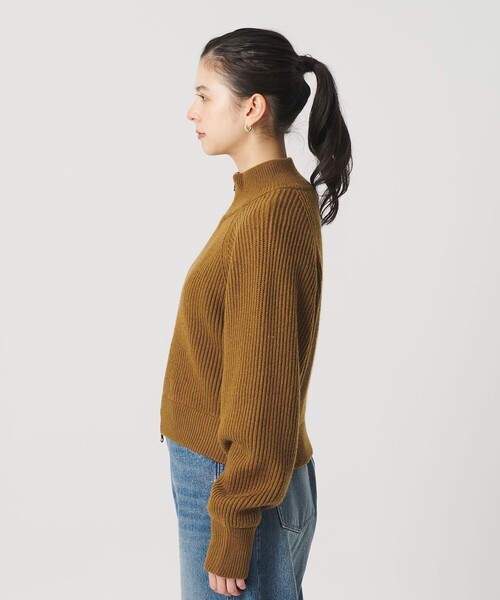 BEAUTY&YOUTH UNITED ARROWS（ビューティーアンドユースユナイテッドアローズ）の「ウールブレンドアゼ ジップショートカーディガン（カーディガン/ボレロ・レディース・ブラウン系/オフホワイト・FREE）」の10枚目の写真