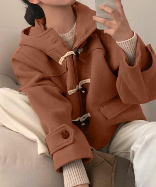セール】ダッフルコート風ショートジャケット（ダッフルコート