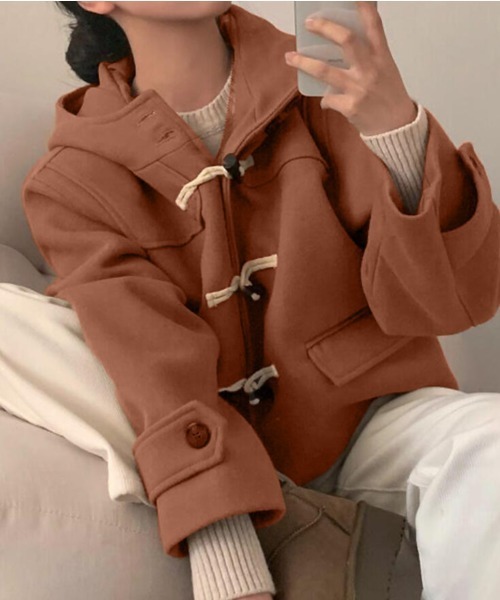 セール】ダッフルコート風ショートジャケット（ダッフルコート