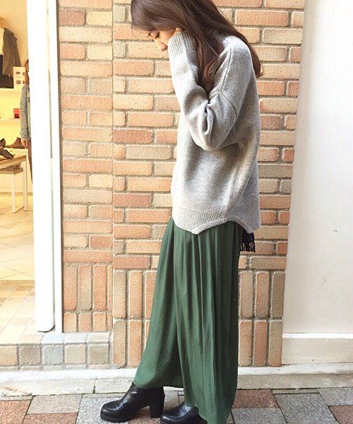 mystic（ミスティック）の「【mystic】ハイネックニット（ニット/セーター・レディース・グレー/オフホワイト/ブラック/ブラウン・ﾌﾘ-）」の12枚目の写真