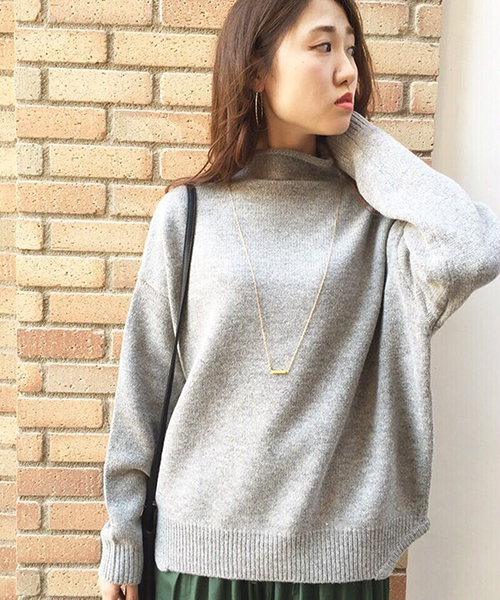 mystic（ミスティック）の「【mystic】ハイネックニット（ニット/セーター・レディース・グレー/オフホワイト/ブラック/ブラウン・ﾌﾘ-）」の13枚目の写真