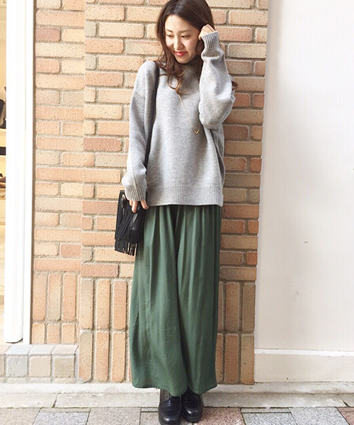 mystic（ミスティック）の「【mystic】ハイネックニット（ニット/セーター・レディース・グレー/オフホワイト/ブラック/ブラウン・ﾌﾘ-）」の14枚目の写真