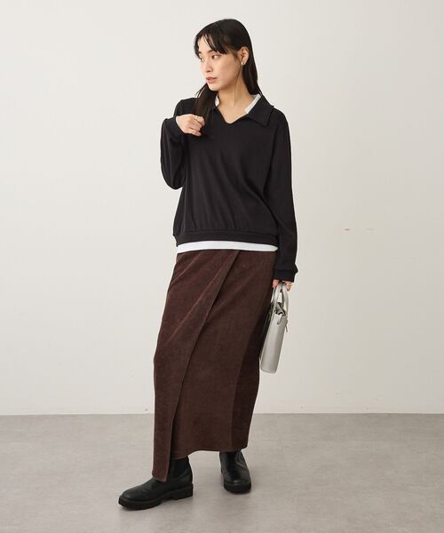 CRAFT STANDARD BOUTIQUE(クラフトスタンダードブティック)の「レイヤード風プルオーバー(Tシャツ/カットソー・レディース・ライトブルー/ブラック/チャコールグレー・FREE)」の9枚目の写真