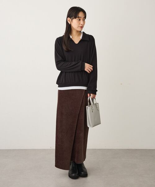 CRAFT STANDARD BOUTIQUE(クラフトスタンダードブティック)の「レイヤード風プルオーバー(Tシャツ/カットソー・レディース・ライトブルー/ブラック/チャコールグレー・FREE)」の10枚目の写真