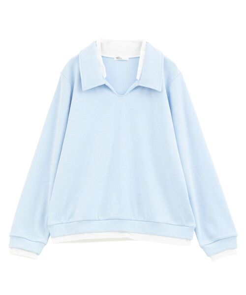 CRAFT STANDARD BOUTIQUE(クラフトスタンダードブティック)の「レイヤード風プルオーバー(Tシャツ/カットソー・レディース・ライトブルー/ブラック/チャコールグレー・FREE)」の21枚目の写真