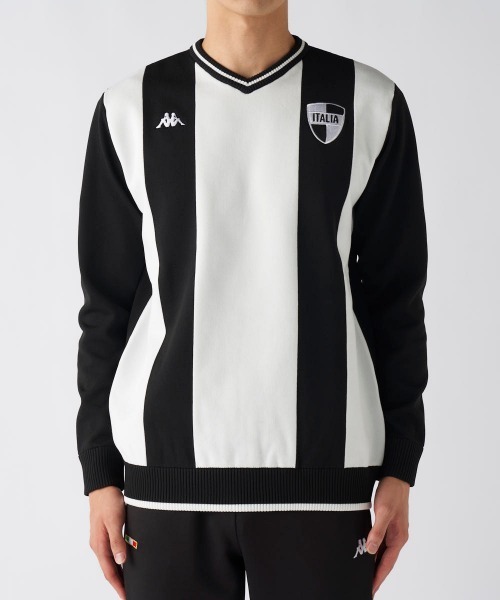 Kappa（カッパ）の「【Kappa/カッパ】ストライプVネックセーター　ゴルフ（ニット/セーター・メンズ・ホワイト/ブラック・XX-LARGE/LARGE/X-LARGE）」の5枚目の写真