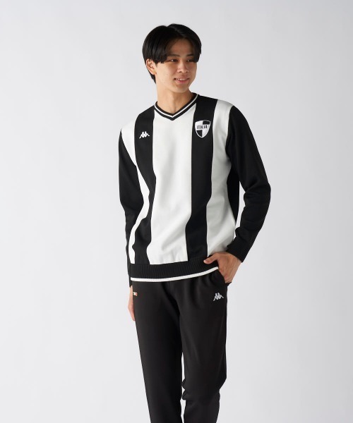 Kappa（カッパ）の「【Kappa/カッパ】ストライプVネックセーター　ゴルフ（ニット/セーター・メンズ・ホワイト/ブラック・XX-LARGE/LARGE/X-LARGE）」の11枚目の写真