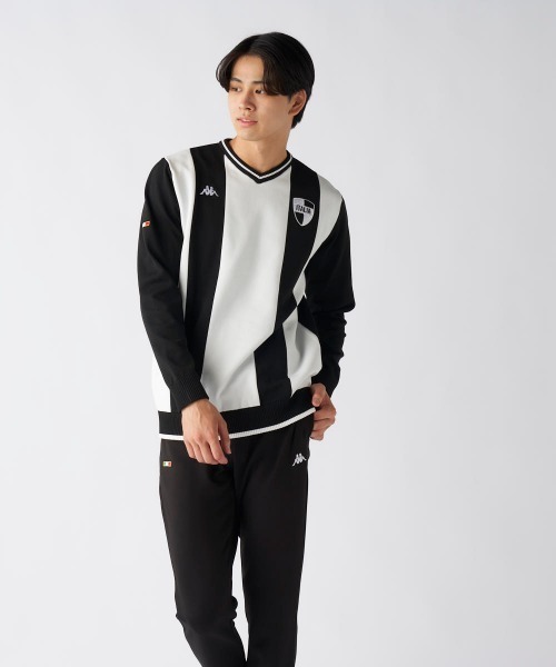 Kappa（カッパ）の「【Kappa/カッパ】ストライプVネックセーター　ゴルフ（ニット/セーター・メンズ・ホワイト/ブラック・XX-LARGE/LARGE/X-LARGE）」の12枚目の写真