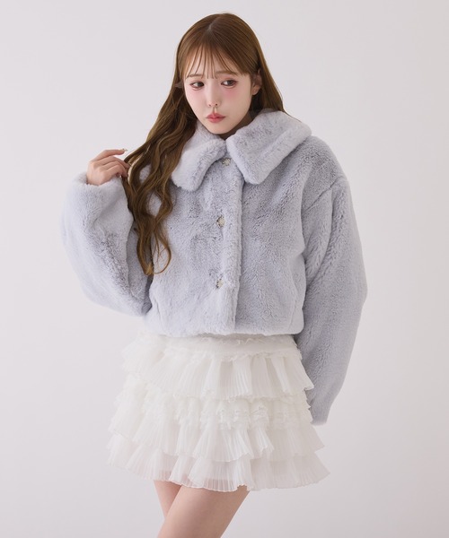 one after another NICE CLAUP(ワンアフターアナザーナイスクラップ)の「キラキラボタンファーコート(その他アウター・レディース・サックスブルー/ブラック/アイボリー・FREE)」の21枚目の写真