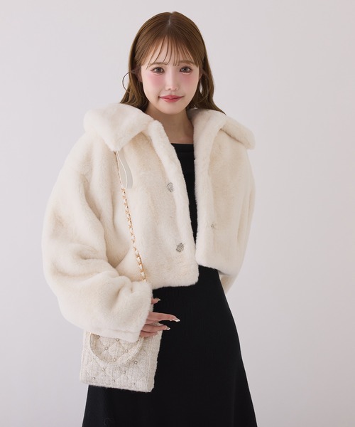 キラキラボタンファーコート キラキラボタンファーコート（その他アウター）｜one after another