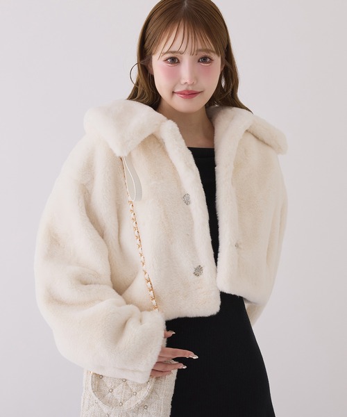 セール】キラキラボタンファーコート（その他アウター）｜one after