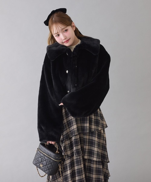 キラキラボタンファーコート（その他アウター）｜one after another