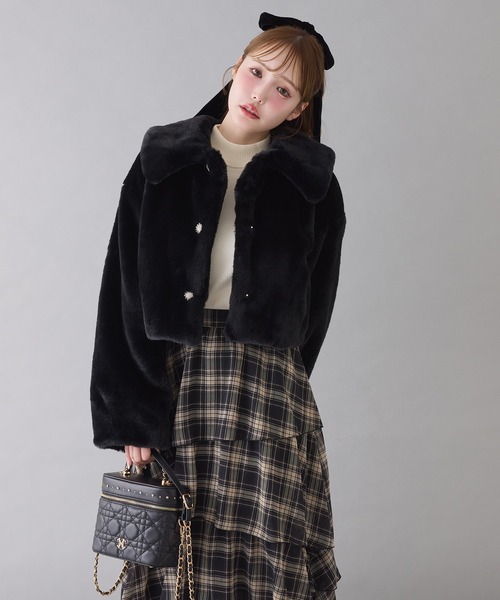 キラキラボタンファーコート（その他アウター）｜one after another