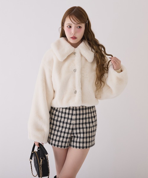 キラキラボタンファーコート（その他アウター）｜one after another