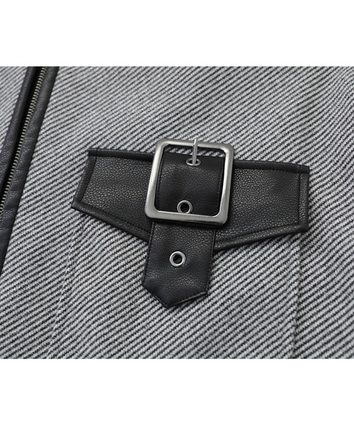 kOhAKU（コハク）の「『異素材切替バックルコート』（ステンカラーコート・レディース・ブラック/グレー・1/2）」の13枚目の写真