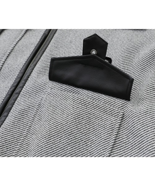 kOhAKU（コハク）の「『異素材切替バックルコート』（ステンカラーコート・レディース・ブラック/グレー・1/2）」の14枚目の写真