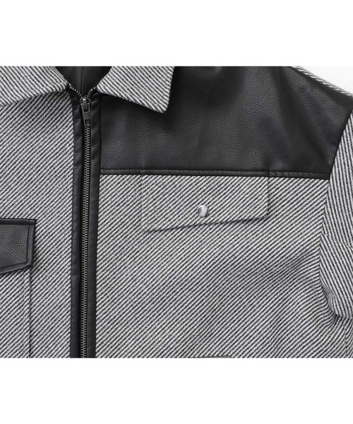 kOhAKU（コハク）の「『異素材切替バックルコート』（ステンカラーコート・レディース・ブラック/グレー・1/2）」の15枚目の写真