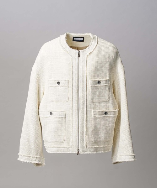 MAISON SPECIAL(メゾンスペシャル)の《UNISEX》Collarless Tweed Jacket/ノーカラーツイードジャケット【MAISON SPECIAL/メゾンスペシャル】(ノーカラージャケット)