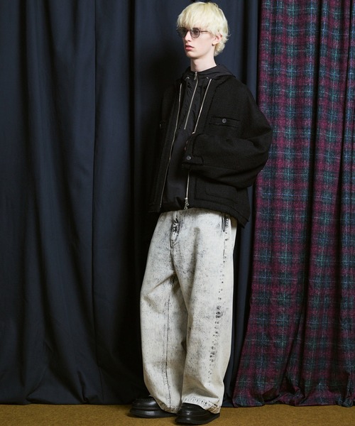 MAISON SPECIAL（メゾンスペシャル）の「《UNISEX》Collarless Tweed Jacket/ノーカラーツイードジャケット【MAISON SPECIAL/メゾンスペシャル】（ノーカラージャケット・メンズ・ネイビー/ホワイト/ブラック・0/1/2）」の5枚目の写真