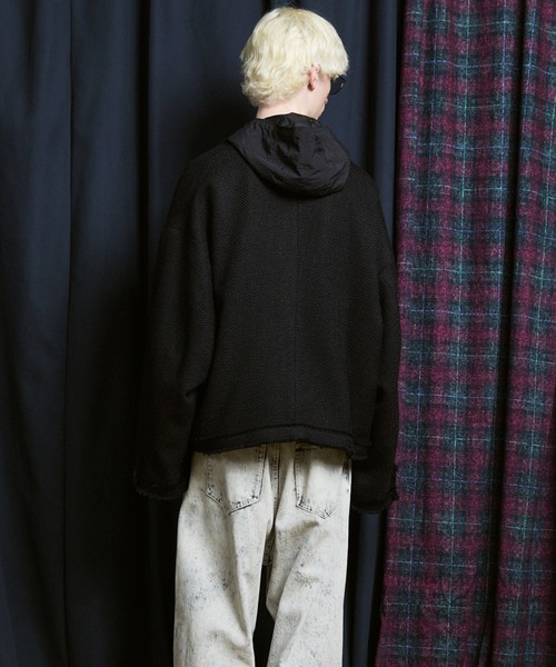 MAISON SPECIAL（メゾンスペシャル）の「《UNISEX》Collarless Tweed Jacket/ノーカラーツイードジャケット【MAISON SPECIAL/メゾンスペシャル】（ノーカラージャケット・メンズ・ネイビー/ホワイト/ブラック・0/1/2）」の13枚目の写真