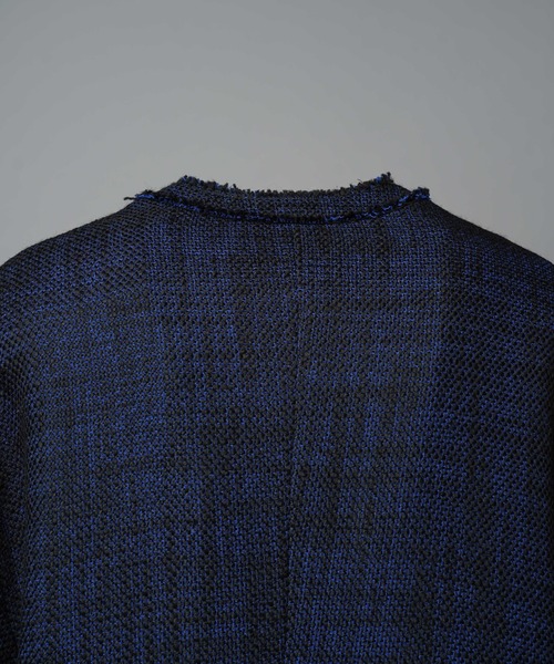 MAISON SPECIAL（メゾンスペシャル）の「《UNISEX》Collarless Tweed Jacket/ノーカラーツイードジャケット【MAISON SPECIAL/メゾンスペシャル】（ノーカラージャケット・メンズ・ネイビー/ホワイト/ブラック・0/1/2）」の22枚目の写真