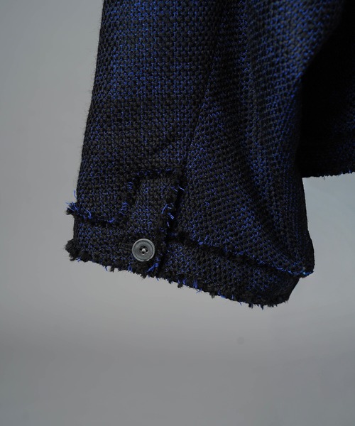 MAISON SPECIAL（メゾンスペシャル）の「《UNISEX》Collarless Tweed Jacket/ノーカラーツイードジャケット【MAISON SPECIAL/メゾンスペシャル】（ノーカラージャケット・メンズ・ネイビー/ホワイト/ブラック・0/1/2）」の21枚目の写真