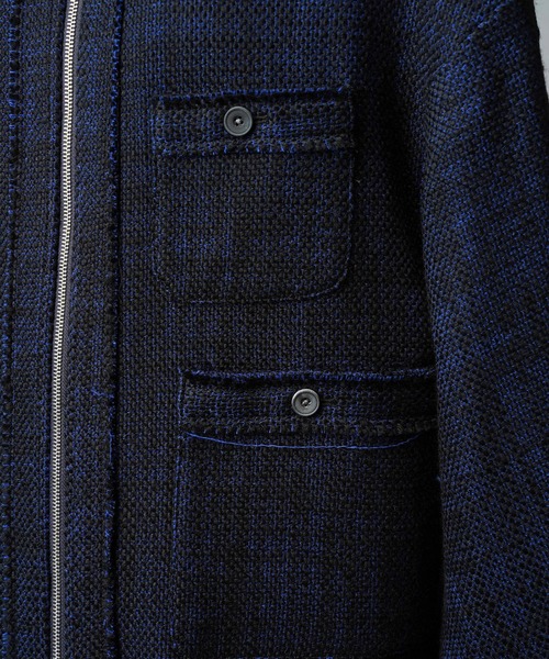 MAISON SPECIAL（メゾンスペシャル）の「《UNISEX》Collarless Tweed Jacket/ノーカラーツイードジャケット【MAISON SPECIAL/メゾンスペシャル】（ノーカラージャケット・メンズ・ネイビー/ホワイト/ブラック・0/1/2）」の19枚目の写真