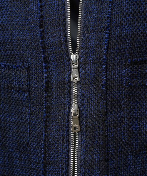 MAISON SPECIAL（メゾンスペシャル）の「《UNISEX》Collarless Tweed Jacket/ノーカラーツイードジャケット【MAISON SPECIAL/メゾンスペシャル】（ノーカラージャケット・メンズ・ネイビー/ホワイト/ブラック・0/1/2）」の20枚目の写真