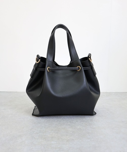 T・S・L（ティーエスエル）の「2way巾着トートバッグ（トートバッグ・レディース・ブラック/グレイッシュベージュ/サックスブルー・FREE）」の6枚目の写真