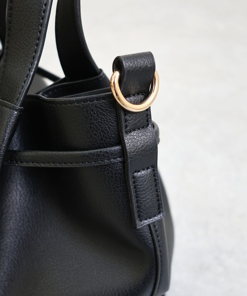 T・S・L（ティーエスエル）の「2way巾着トートバッグ（トートバッグ・レディース・ブラック/グレイッシュベージュ/サックスブルー・FREE）」の11枚目の写真