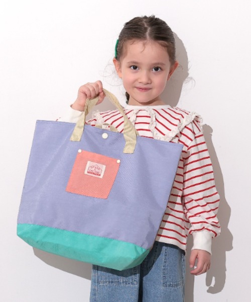 Ocean&Ground（オーシャン&グラウンド）の「ﾚｯｽﾝBAG MULTI（トートバッグ・キッズ・ライトパープル/ベージュ/ブルー/ライトグレー/ライトピンク/ライトブルー/エメラルド・FREE）」の6枚目の写真