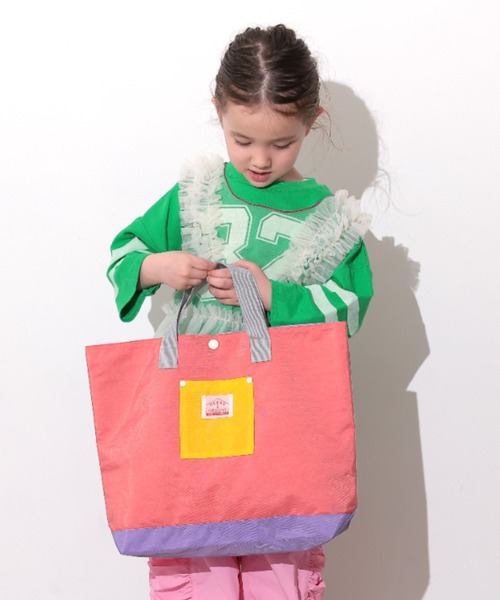 Ocean&Ground（オーシャン&グラウンド）の「ﾚｯｽﾝBAG MULTI（トートバッグ・キッズ・ライトパープル/ベージュ/ブルー/ライトグレー/ライトピンク/ライトブルー/エメラルド・FREE）」の7枚目の写真