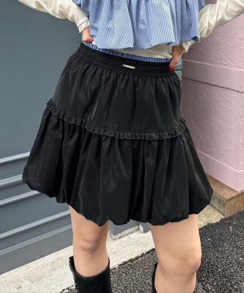 CIAOPANIC(チャオパニック)の「レザーライクバルーンミニスカート(スカート・レディース・ブラック/ボルドー・ONE SIZE)」の18枚目の写真