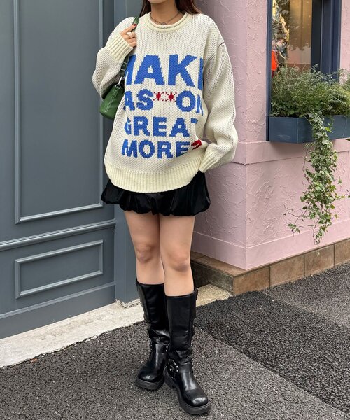 CIAOPANIC(チャオパニック)の「レザーライクバルーンミニスカート(スカート・レディース・ブラック/ボルドー・ONE SIZE)」の8枚目の写真