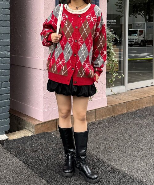 CIAOPANIC(チャオパニック)の「レザーライクバルーンミニスカート(スカート・レディース・ブラック/ボルドー・ONE SIZE)」の9枚目の写真