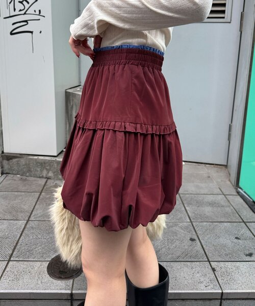 CIAOPANIC(チャオパニック)の「レザーライクバルーンミニスカート(スカート・レディース・ブラック/ボルドー・ONE SIZE)」の11枚目の写真