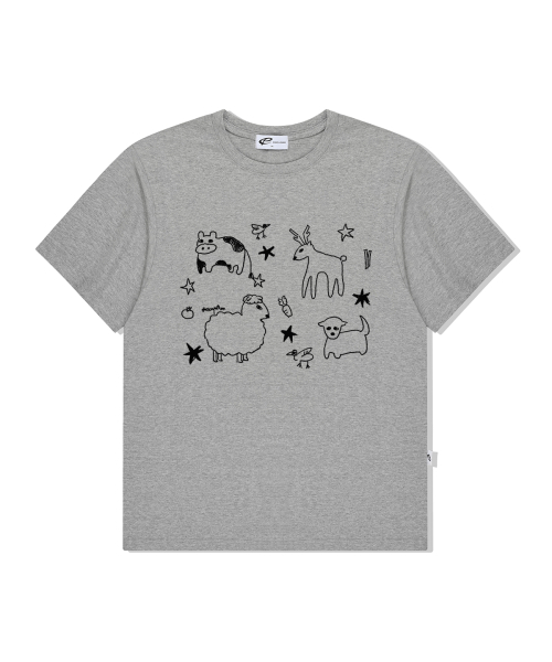ESCAPEFROM（エスケープフロム）の「アニマルズプリントオーバーサイズ半袖Tシャツグレー（Tシャツ/カットソー・レディース・その他・SMALL/MEDIUM/LARGE）」の2枚目の写真