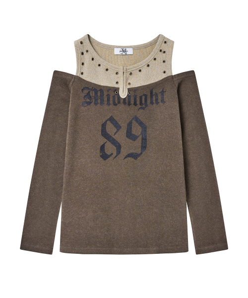 Midnight Move(ミッドナイトムーブ)の「2 eyelet t (brown)(Tシャツ/カットソー・レディース・その他・FREE)」の2枚目の写真