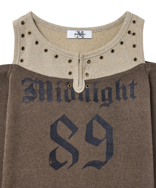 Midnight Move(ミッドナイトムーブ)の「2 eyelet t (brown)(Tシャツ/カットソー・レディース・その他・FREE)」の3枚目の写真