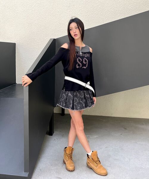 Midnight Move(ミッドナイトムーブ)の「2 eyelet t (brown)(Tシャツ/カットソー・レディース・その他・FREE)」の5枚目の写真