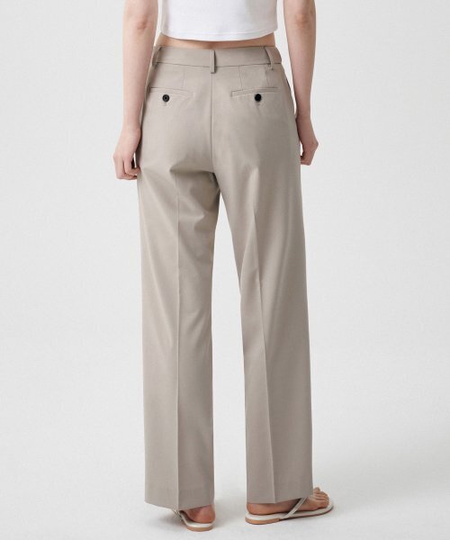MUSINSA STANDARD WOMAN（ムシンサスタンダードウーマン）の「[クールタンダード] ウィメンズ ストレート ヒドゥンバンディング スラックス [ライトベージュ]（スラックス・レディース・その他・27/28/29/34/32/30/24/25/26/31）」の2枚目の写真