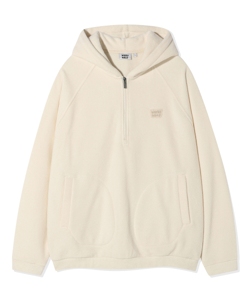 Wacky WiLLy（ワッキーウィリー）の「フリースフードハーフジップクリーム（パーカー・レディース・その他・SMALL/MEDIUM/LARGE/X-LARGE）」の2枚目の写真